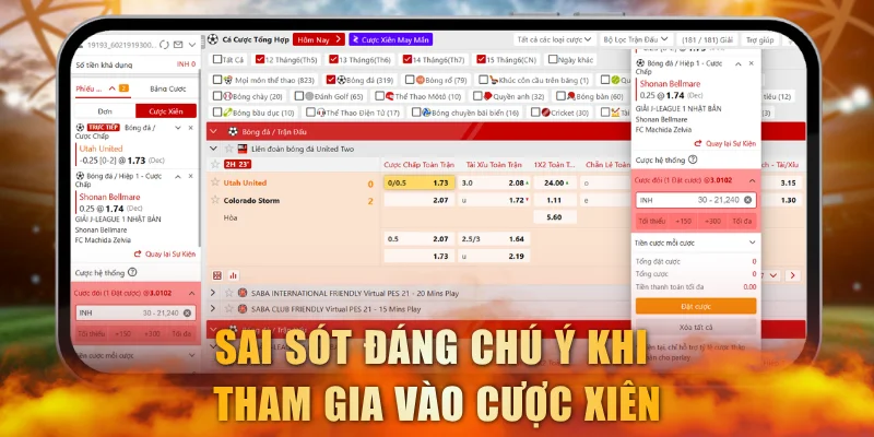 Sai sót đáng chú ý khi tham gia vào cược xiên